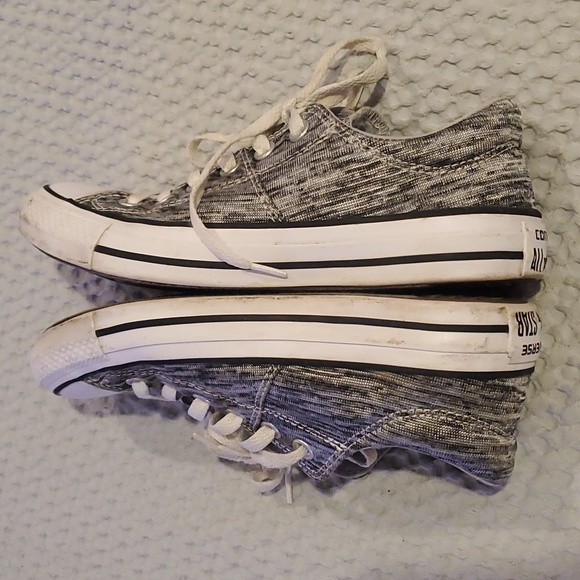 Converse Allstar Black Sneakers Silver Size 7 (#6) - Picture 4 of 5